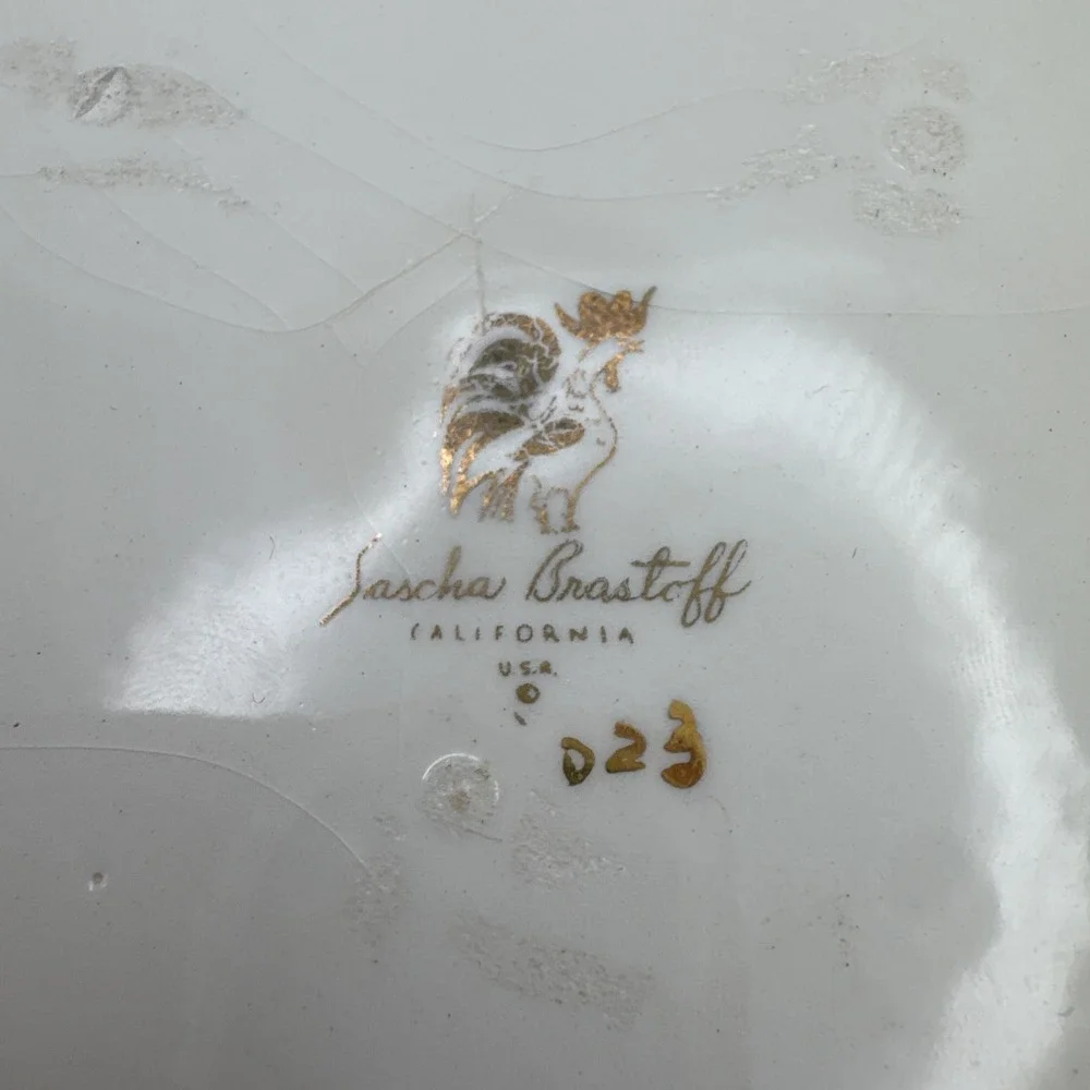 VTG Sascha Brastoff Lid Only For Trinket Box‎ or Display Jeweled Bird Round MCM